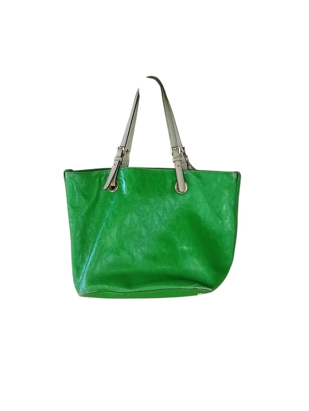 Michael Korrs Palm Green Jet Set Grab Bag Tote 17"x 11.5" X 6"